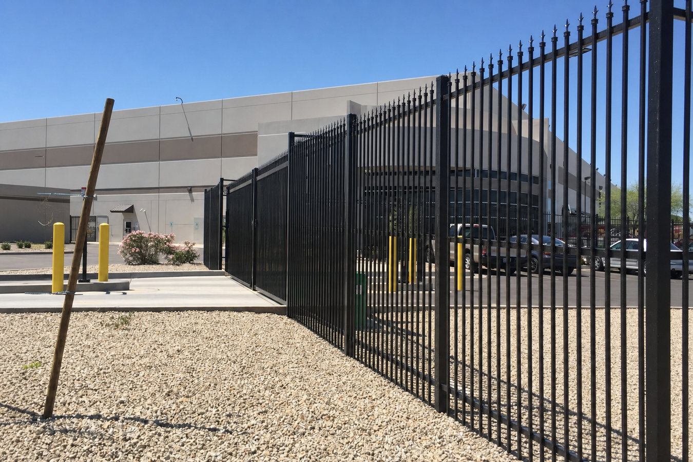 Commercial fence installation